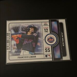 Topps Francisco Lindor Mets Card - Navy, Orange & White